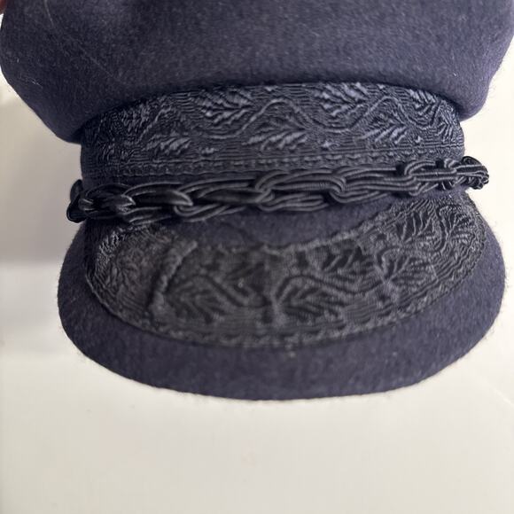 Vintage Aegean Greek Fisherman's Black Wool Hat 58cm 7 1/4 made in Greece - Picture 3 of 9